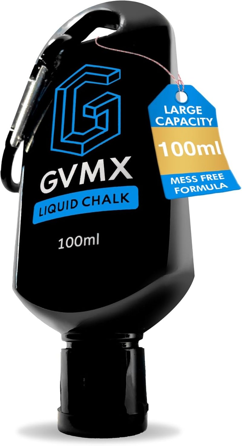 GVMX 50ML/100ML/400ML Superior Grip Premium Liquid Chalk. Long Lasting Mess-Free Gym Chalk for Weightlifting, Gymnastics, Climbing. Fast Drying Refillable Gym Accessories. Package May Vary. - Image 1